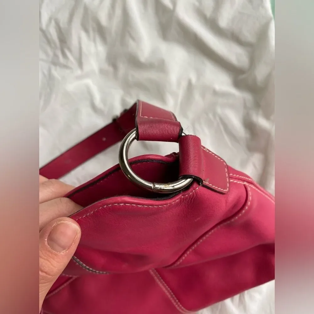 Fuschia Pink Y2K Leather Handbag